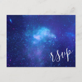 Aqua Blue Galactic Foto Elegante UAWG Einladungspostkarte