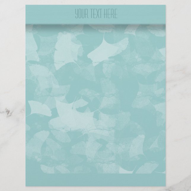 Aqua Blue Gingko Blätter Flyer (Vorne)