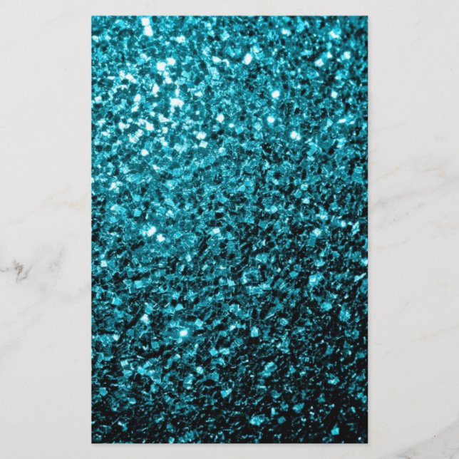 Aqua Blue glänzende Imitate Glitzer Glitzern Flyer (Vorne)