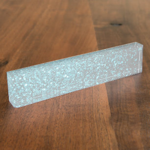 Aqua Blue glänzende Imitate Glitzer Glitzern Namensplakette