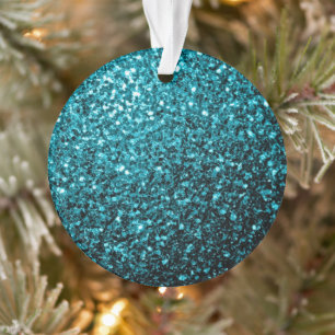 Aqua Blue glänzende Imitate Glitzer Glitzern Ornament