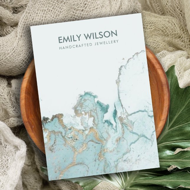 AQUA BLUE GOLD AGATE MARBLE BLANK HOLTER VISITENKARTE (Von Creator hochgeladen)