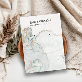 AQUA BLUE GOLD AGATE MARBLE EARRING DISPLAD KARTE