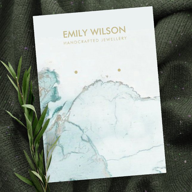 AQUA BLUE GOLD AGATE MARBLE EARRING DISPLAD KARTE (Von Creator hochgeladen)