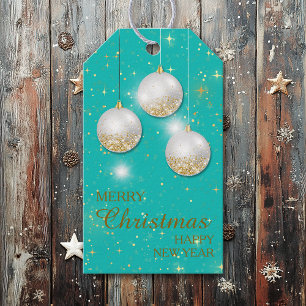 Aqua Blue Gold Glitzer Weihnachtsbrillen Geschenkm Geschenkanhänger