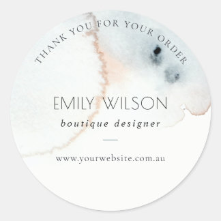 Aqua Blue Gold Vielen Dank für Ihre Bestellwebsite Runder Aufkleber