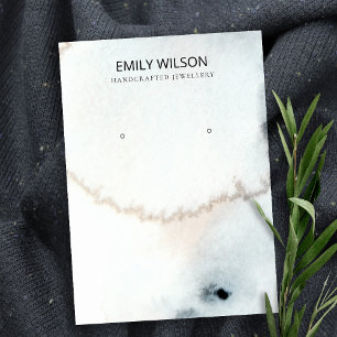 AQUA BLUE GOLD WATERCOLOR BRUSH EARNING DISPLAY VISITENKARTE