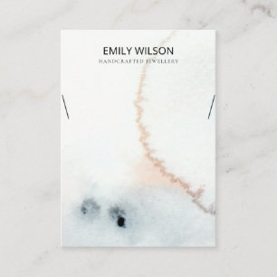 AQUA BLUE GOLD WATERCOLOR BRUSH NECKLACE DISPLAY VISITENKARTE