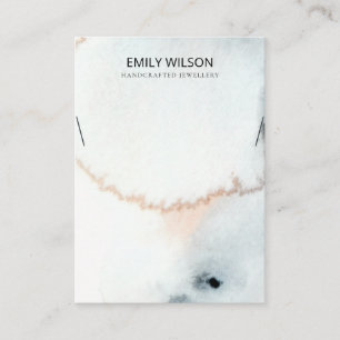 AQUA BLUE GOLD WATERCOLOR BRUSH NECKLACE DISPLAY VISITENKARTE