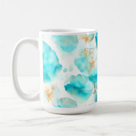 Aqua Blue golden Kaffeetasse