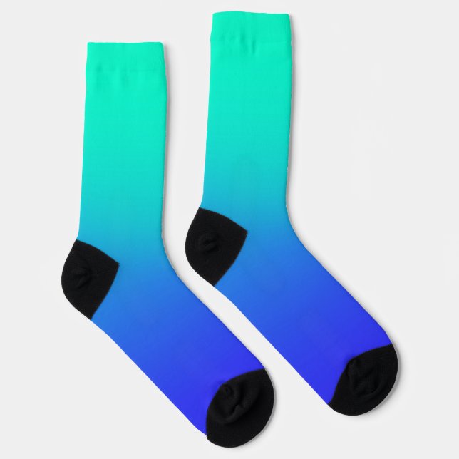 Aqua Blue Gradient Crew Socken (Rechts)