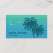 Aqua Blue Gradient Palm Tree Tropische Agent