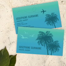 Aqua Blue Gradient Palm Tree Tropische Agent