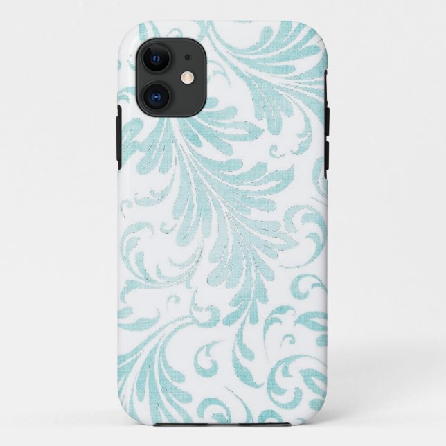 Aqua Blue Green Aqua Acanthus Verlasse Aqua Case-Mate iPhone Hülle (Rückseite)