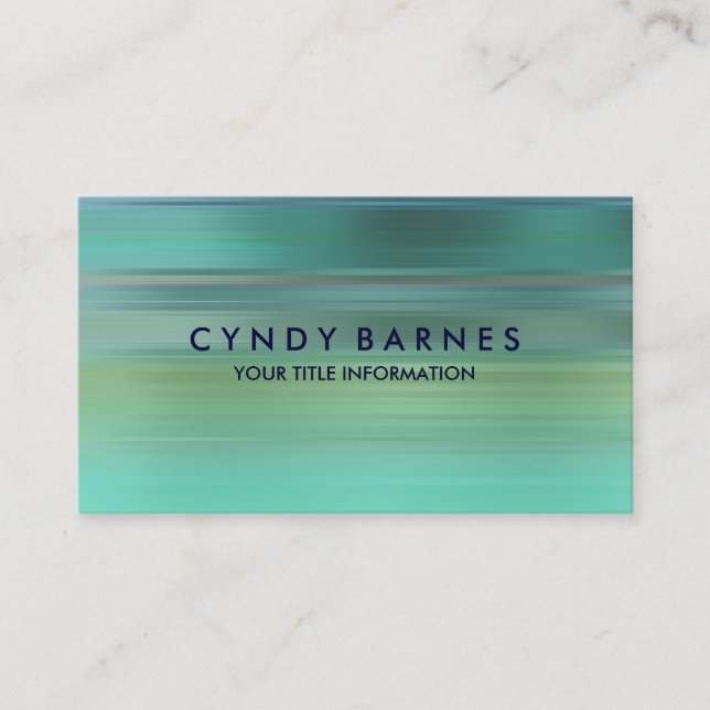 Aqua Blue Green Strip Business Card Visitenkarte (Vorderseite)