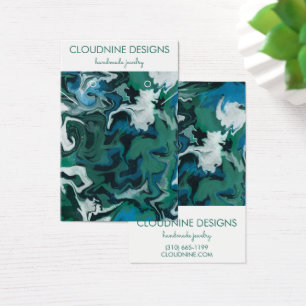 Aqua Blue Green Swirls Earring Necklace Jewelry