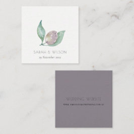 AQUA BLUE GREEN WATERCOLOR FOLIAGE OLIVE WEDD QUADRATISCHE VISITENKARTE