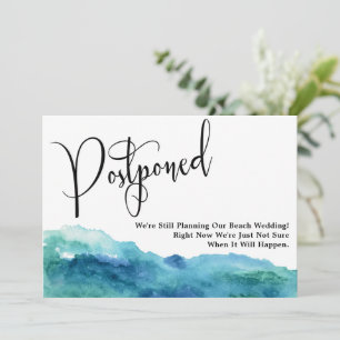 Aqua Blue Green Watercolor Hochzeit verschoben Einladung