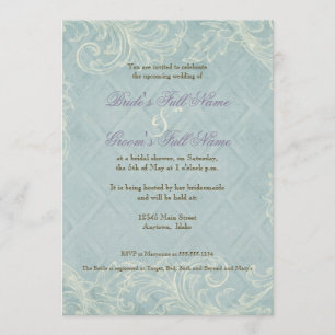 Aqua Blue Hydrangea Swirl Floral Blume Hochzeit Einladung