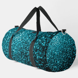 Aqua Blue Imitats Glitzer Glitzern Duffle Bag