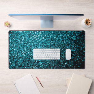 Aqua Blue Imitats Glitzer Glitzern Schreibtischunterlage