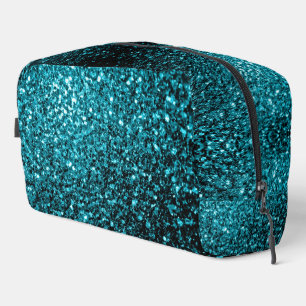 Aqua Blue Imitats Glitzer Glitzern Waschbeutel