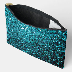 Aqua Blue Imitats Glitzer Glitzern Zubehörtasche