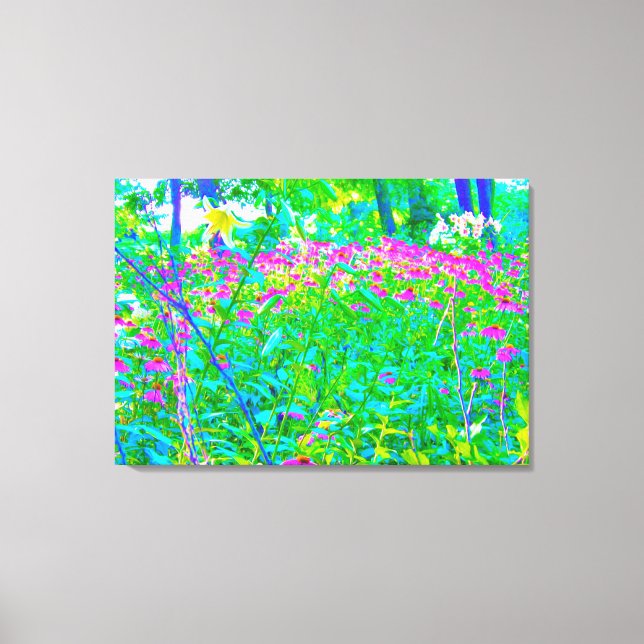 Aqua Blue Impressionistische Gartenanlage Landscha Leinwanddruck (Vorderseite)