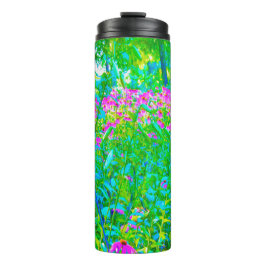 Aqua Blue Impressionistische Gartenanlage Landscha Thermosbecher