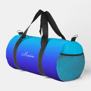 Aqua Blue Indigo und Black Ombre Duffle Bag