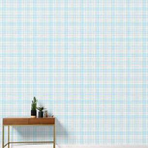 Aqua Blue Lemon Grid Geometric Tapete