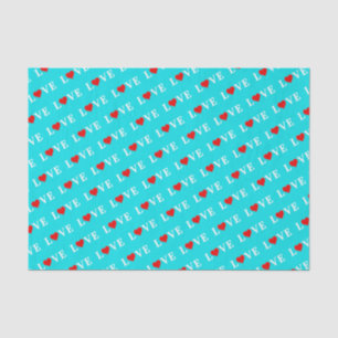 Aqua Blue LIEBE Seidenpapier