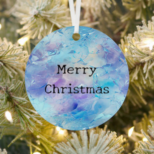 Aqua Blue Lila Ice Schnee Weihnachten Ornament Aus Metall