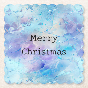 Aqua Blue Lila Ice Schnee Weihnachten Untersetzer