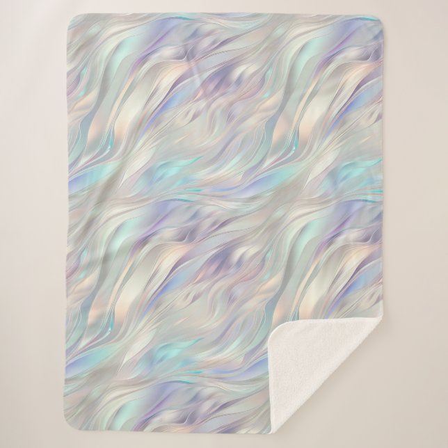 Aqua Blue Lila Pearl White Christmas Sherpadecke (Vorderseite)