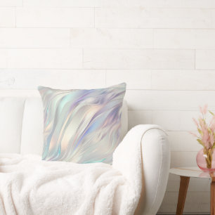 Aqua Blue Lila Pearl White Kissen