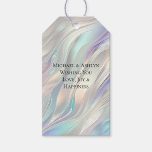 Aqua Blue Lila Pearl White Wedding Geschenkanhänger