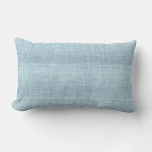 Aqua Blue Linen Texture Lumbar Pillow Lendenkissen