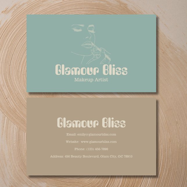 Aqua Blue Makeup Visitenkarte (Von Creator hochgeladen)