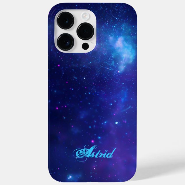 Aqua Blue Milky Way Galaxy Personalisiert Celestia Case-Mate iPhone Hülle (Rückseite)