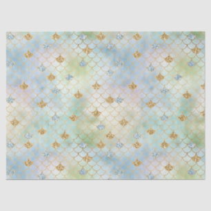 Aqua Blue Mind Gold Glitzer Mermaid Seidenpapier