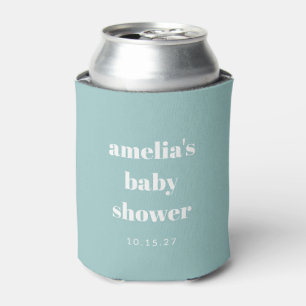 Aqua Blue Minimalistische Niedliche Babydusche Dosenkühler