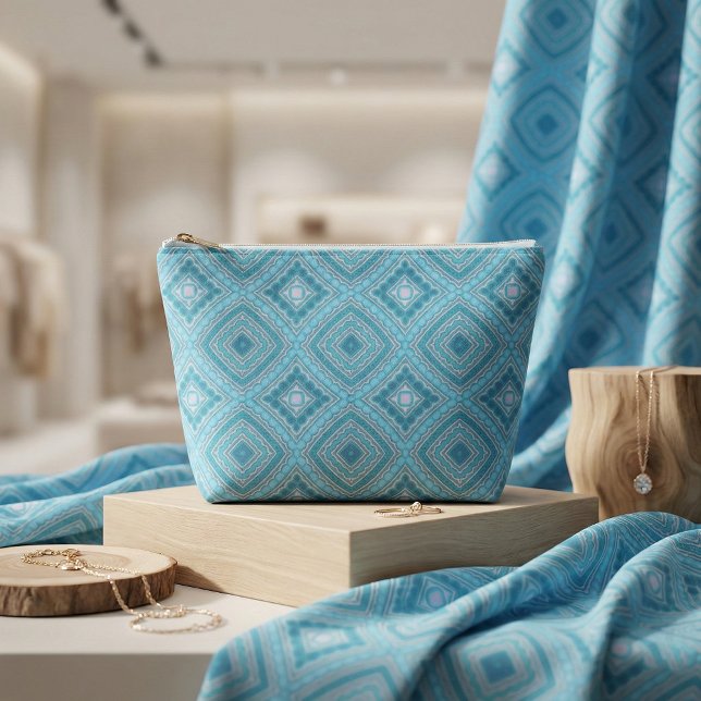Aqua Blue Mint Aquamarin Türkis Ethnic Boho Muster Stoff (Von Creator hochgeladen)
