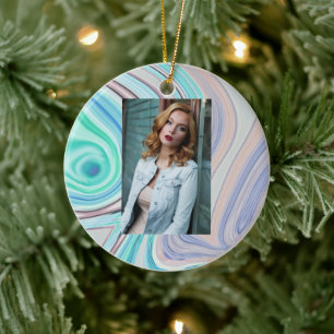 Aqua Blue Minze Green lilac lila pastellfarbener R Keramik Ornament