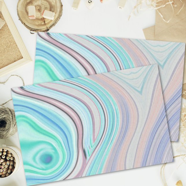 Aqua Blue Minze Green lilac lila pastellfarbener R Seidenpapier (aqua blue mint green lilac purple pastel rainbow tissue paper)