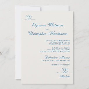 Aqua Blue Moderne Chic Hochzeit Mix and Match Einladung