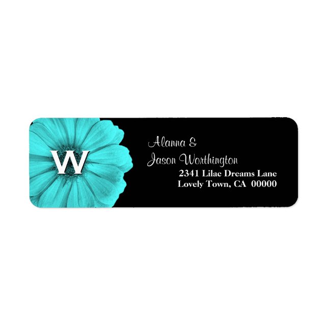 Aqua Blue Monogram Daisy Wedding (Vorne)