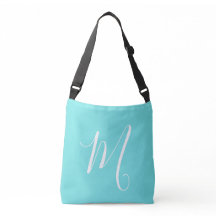 Aqua Blue Monogram Initial
