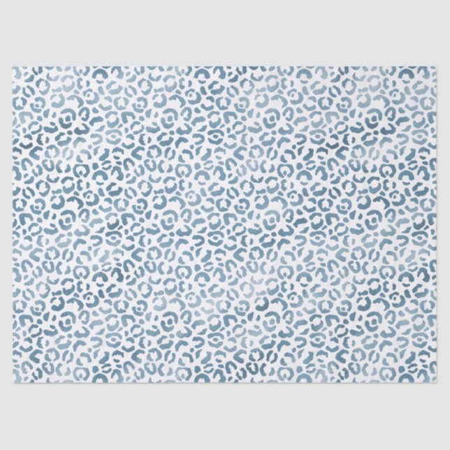 Aqua Blue Navy Leopard Print Seidenpapier (Vorderseite)