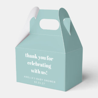 Aqua Blue Niedlich Custom Baby Dusche Vielen Dank Geschenkschachtel
